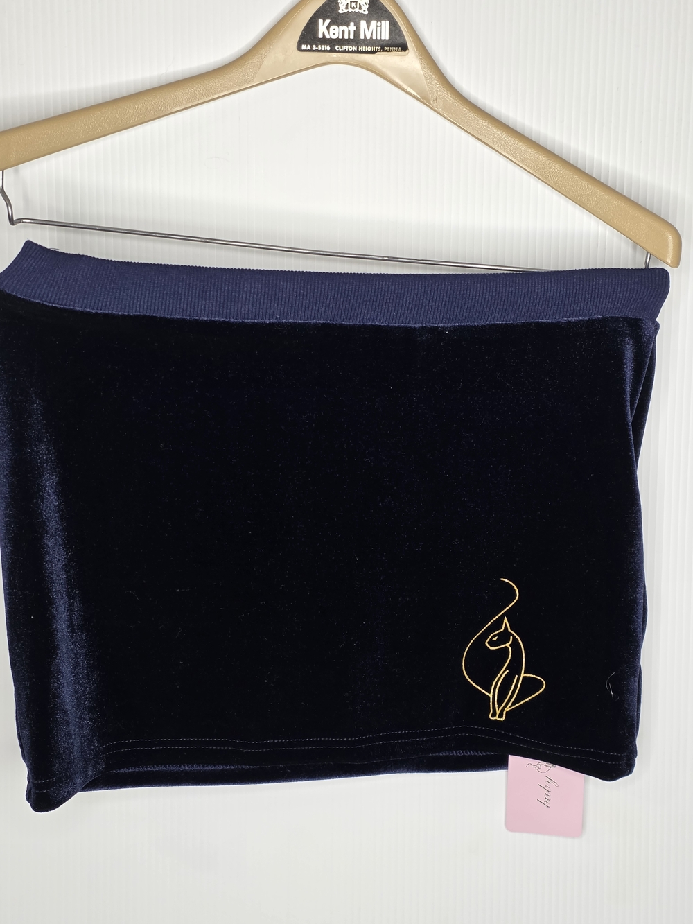 Baby Phat Blue Essential Logo Velour Skirt Size M